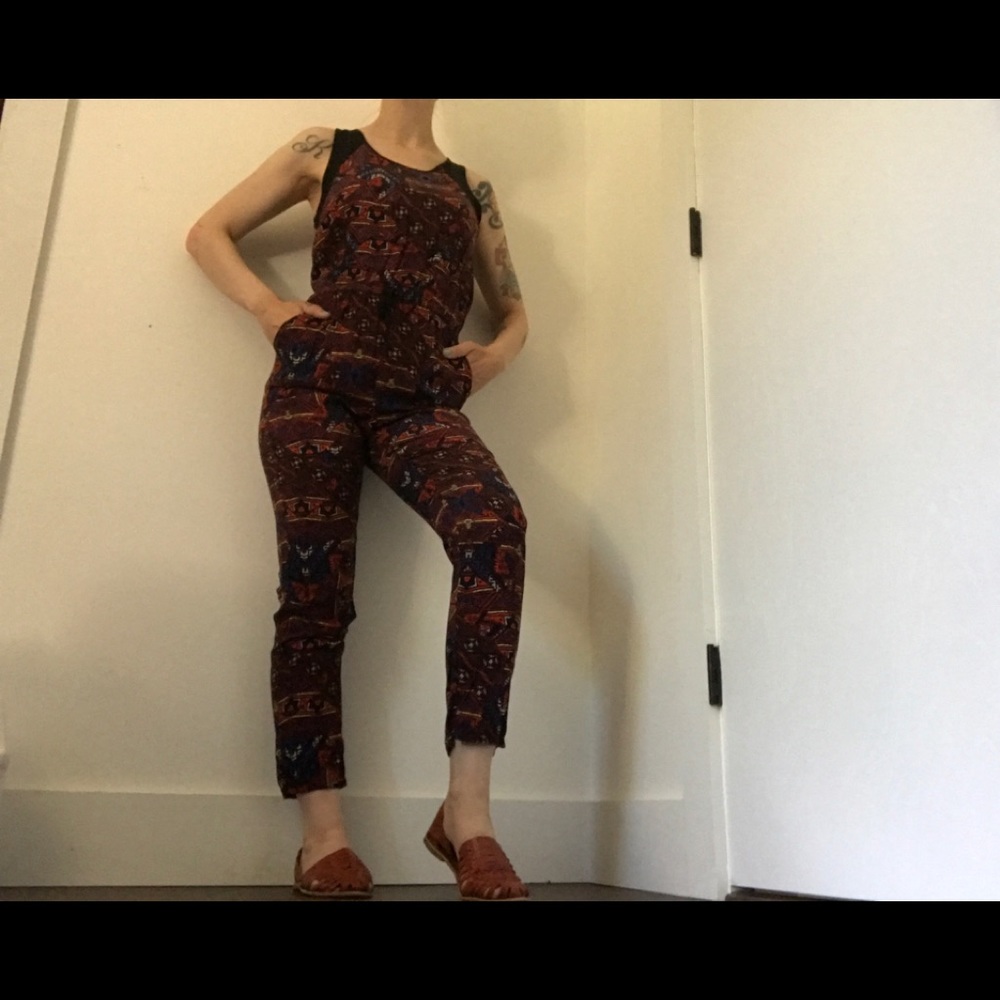 Forever 21 Art-deco Print Jumpsuit